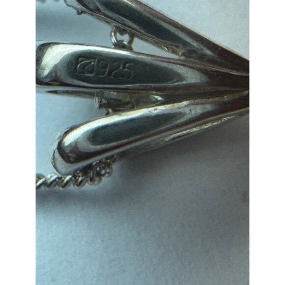 Sterling Silver 925 Green Crystal Christmas Tree Pendant Necklace, 17" Chain - Picture 8 of 11